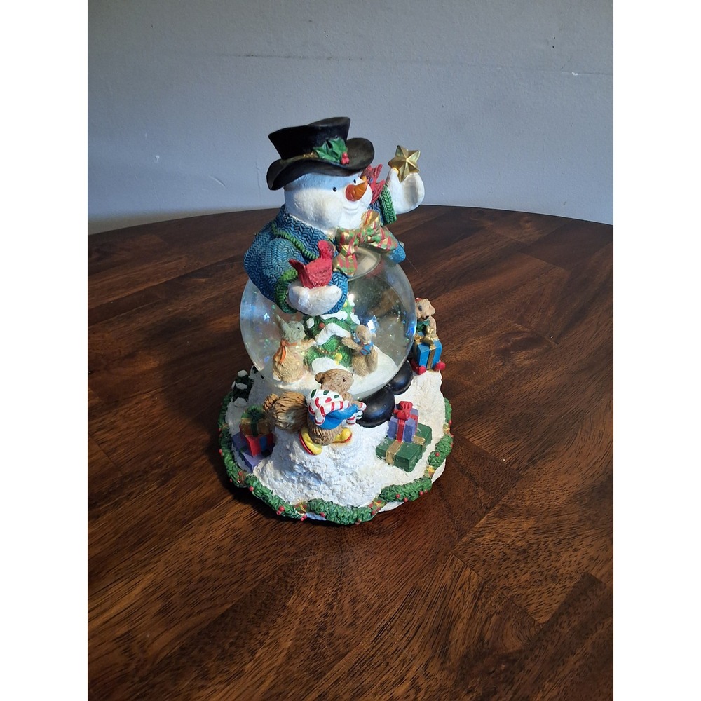 Snowman Christmas Snow Globe Musical Wind Up Animated Holiday Decor GVC WORKS - Picture 6 of 11
